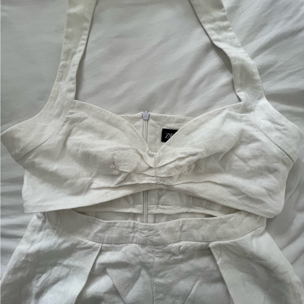 Zara Cream Halter Jumpsuit